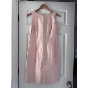 Talbots Vintage Silk Pink‎ Gingham Sleeveless Midi Tea Party Dress